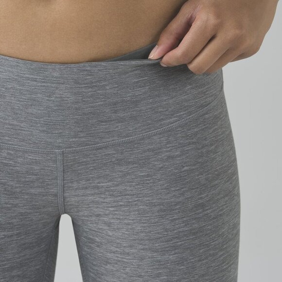 Lululemon Wunder Under Crop III Heahered Slate Leggings Size 6 - Picture 2 of 7